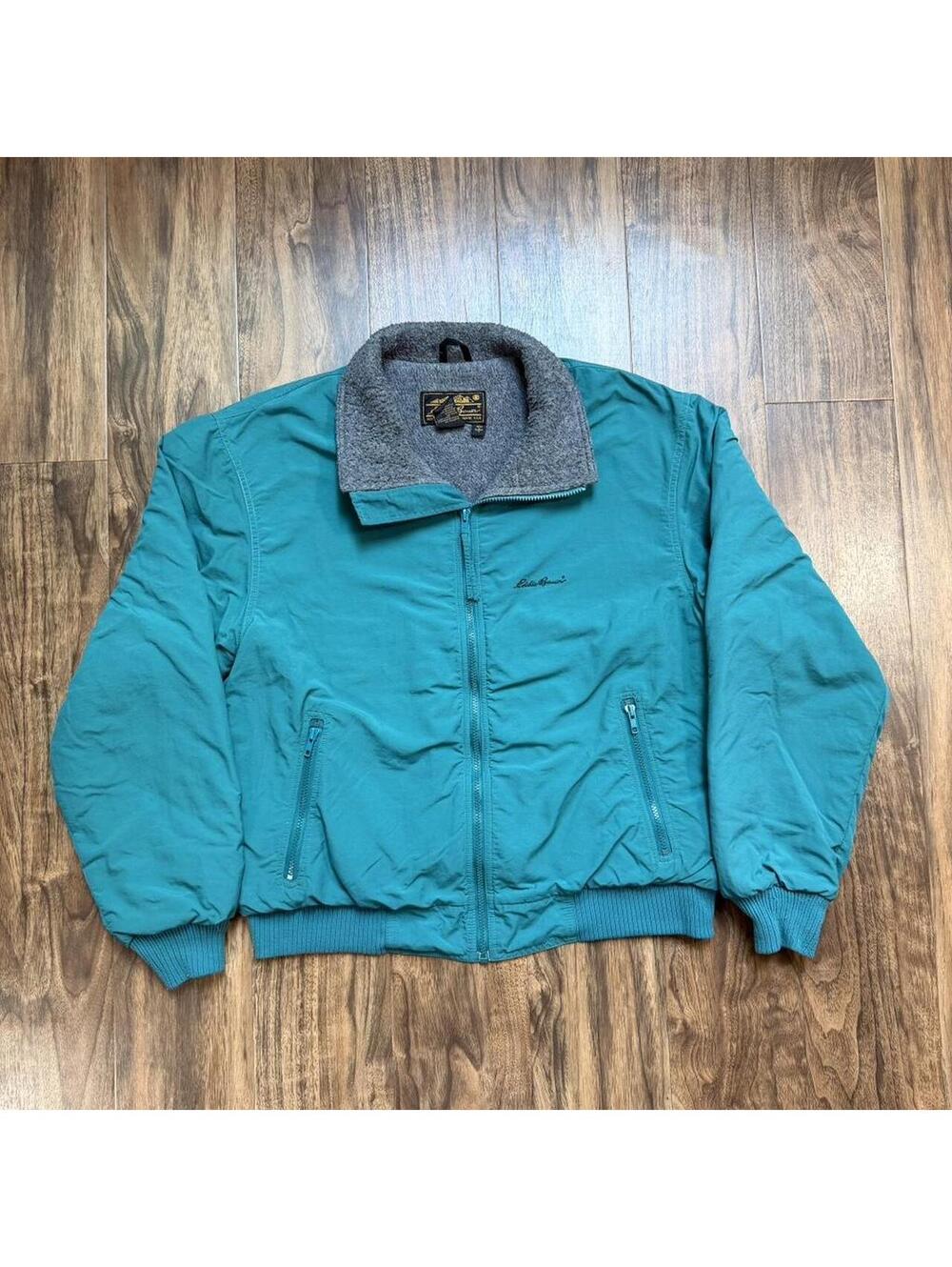 Vintage 90s Eddie Bauer Windfoil Fleece Lined Jacket Size Large USA